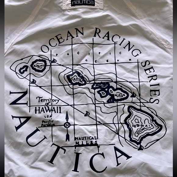 Nautica Reversible Jacket Ocean Racing Series Men’s Medium White Green Teal $188 - Picture 13 of 15